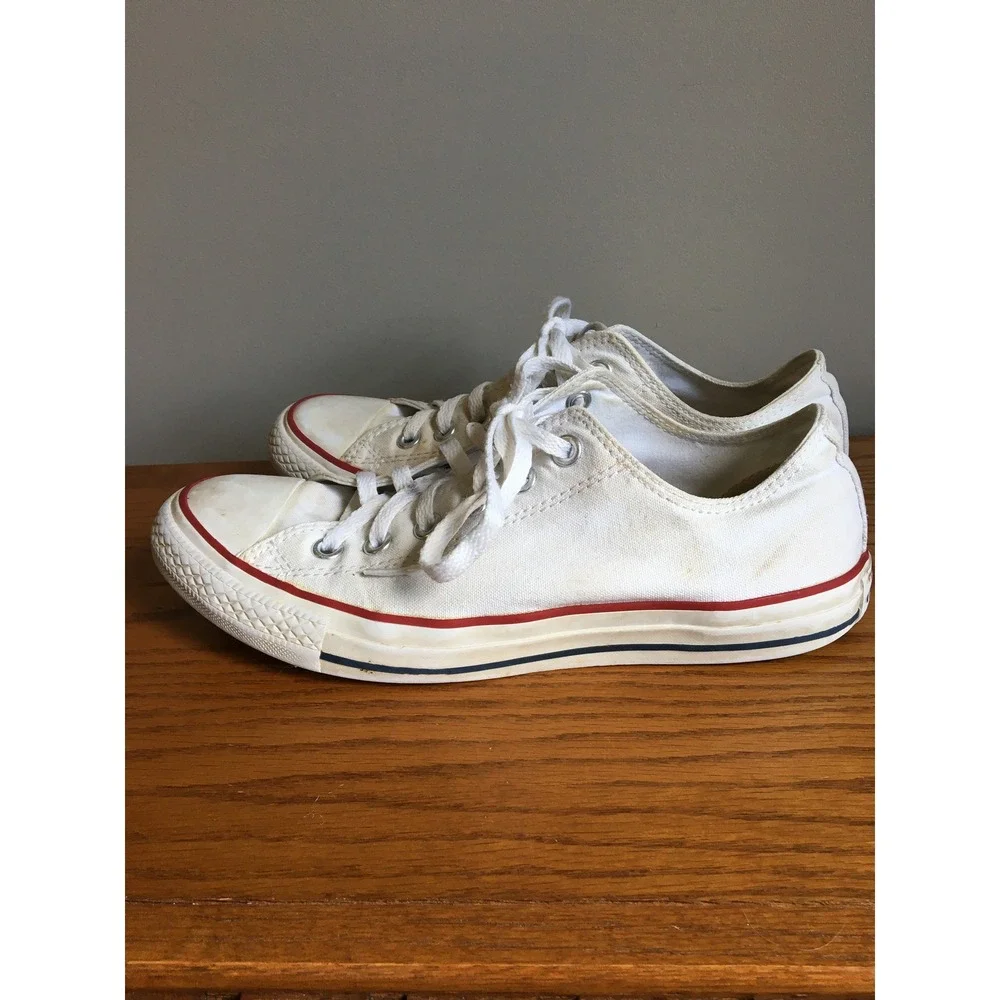 Converse All Star Shoes Mens 7 Womens 9 White Excellent Low Top Canvas M7652 - Picture 5 of 12